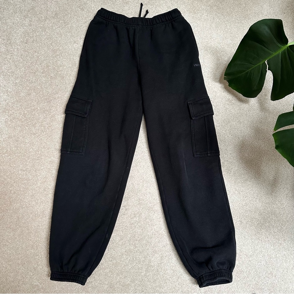 TNA cozy fleece mega fit Black Cargo Pants